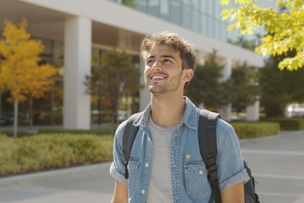 Un étudiant en train d'essayer de trouver un stage